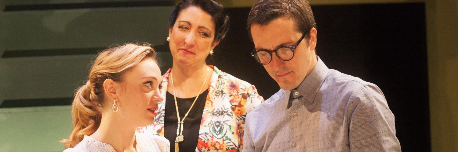 Emilie Krause, Eleni Delopoulos, and Adam Hammet in Radiant Vermin. Photo: Katie Reing 