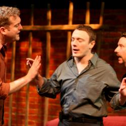 Mike Dees, Jered McLenigan, and Charlie DelMarcelle in <em>Made in China</em> Photo: Katie Reing