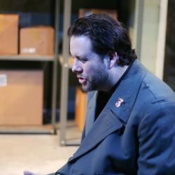 Jared Michael Delaney in <em>Gagarin Way</em> Photo: Katie Reing