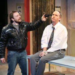 Jered McLenigan and Brian McCann in <em>Gagarin Way</em> Photo: Katie Reing