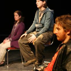 Corinna Burns, Sarah Gliko, and Harry Smith in <em>Pumpgirl</em>. Photo: Katie Reing