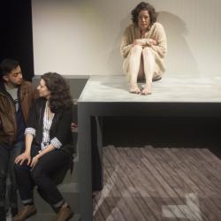 Samy el-Noury, Felicia Leicht and Corinna Burns in Swallow. Photo: Katie Reing