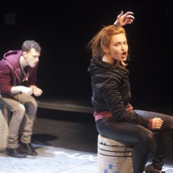 Katie Stahl and Liam Mulshine in Leper + Chip. Photo: Katie Reing.