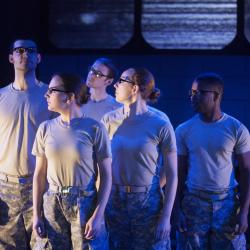 Johnny Smith, Campbell O'Hare, David Glover, David Pica, Isa St. Clair, and Trevor Fayle in The Radicalisation of Bradley Manning. Photo: Katie Reing