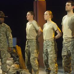 Johnny Smith, Campbell O'Hare, David Glover, David Pica, Isa St. Clair, and Trevor Fayle in The Radicalisation of Bradley Manning. Photo: Katie Reing