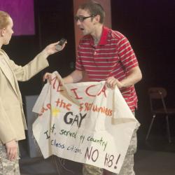 Isa St. Clair and Trevor Fayle in The Radicalisation of Bradley Manning. Photo: Katie Reing