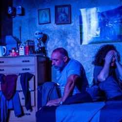 Andrew Criss and Minou Pourshariati in a production image for The Night Alive. Photo: Ashley Smith of Wide Eyed Studios.