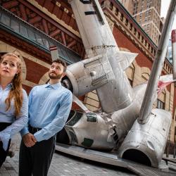 Rachel Brodeur and Liam Mulshine in a promotional image for A Holy Show. Photo: Wide Eyed Studios