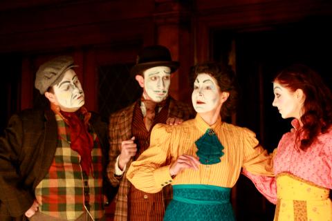 Jared Michael Delaney, Charlie DelMarcelle, Megan Bellwoar, and Sarah Van Auken in <em>Dublin By Lamplight</em>. Photo: Katie Reing 