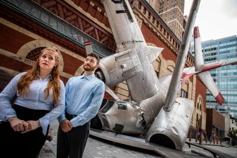 Rachel Brodeur and Liam Mulshine in a promotional image for A Holy Show. Photo: Wide Eyed Studios
