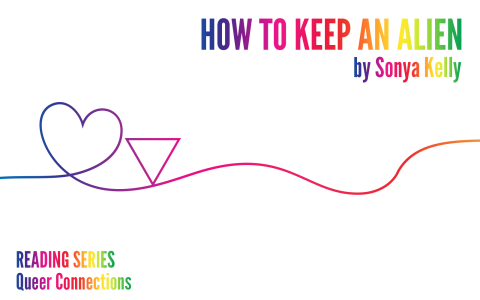 How to Keep an Alien: A rainbow colored line twists into first a heart and then an upside down triangle and then continues across the screen 